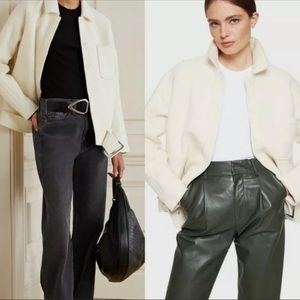 ANINE BING JADEN BUCKLE BELT WOOL JACKET